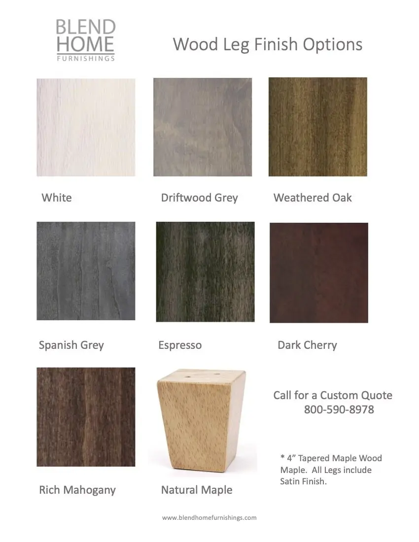 Wood Leg Finish Options