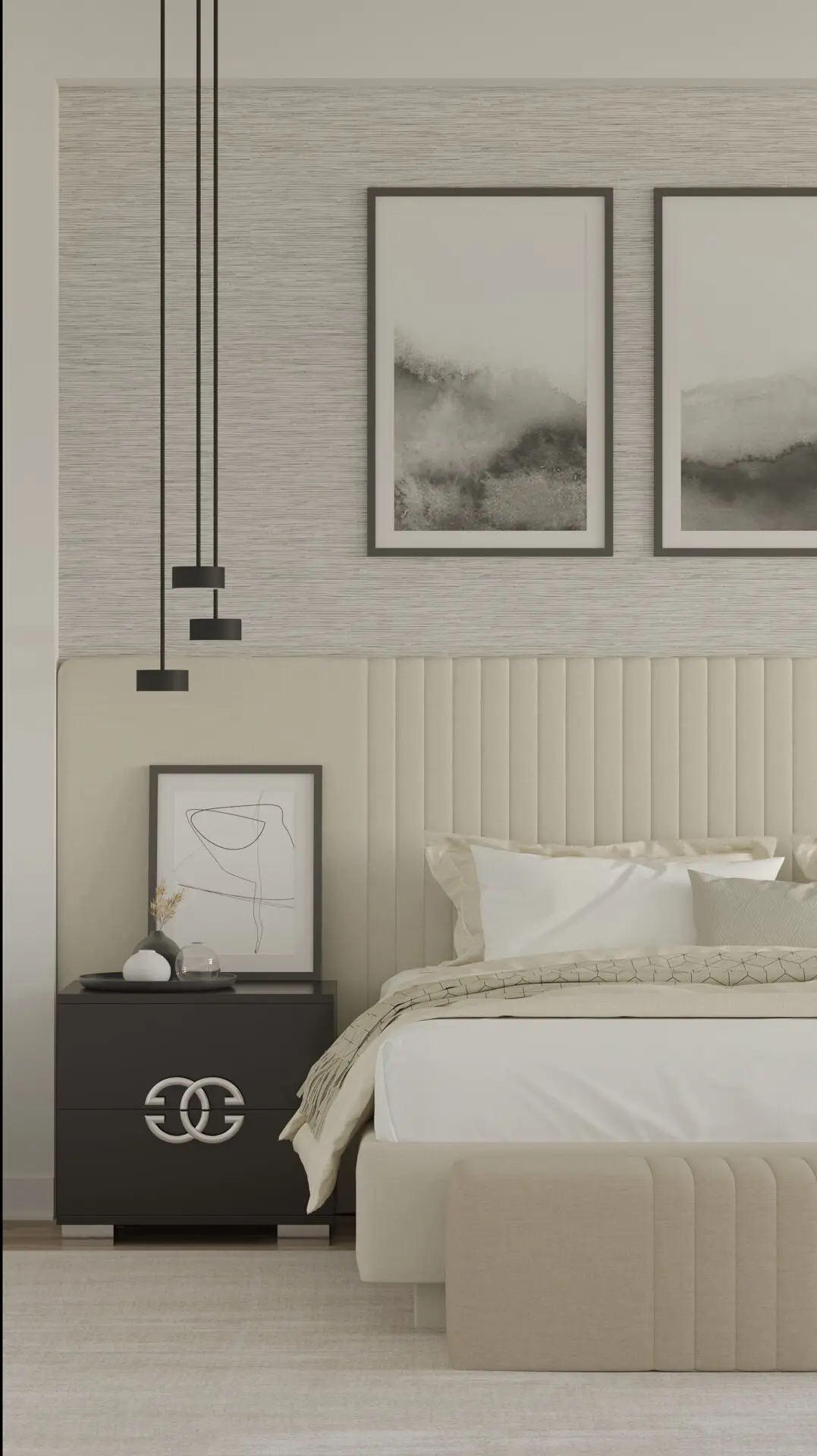 CHAMBRE Wall Mounted Headboard & Bed, Luxury Furniture - Blend Home Furnishings