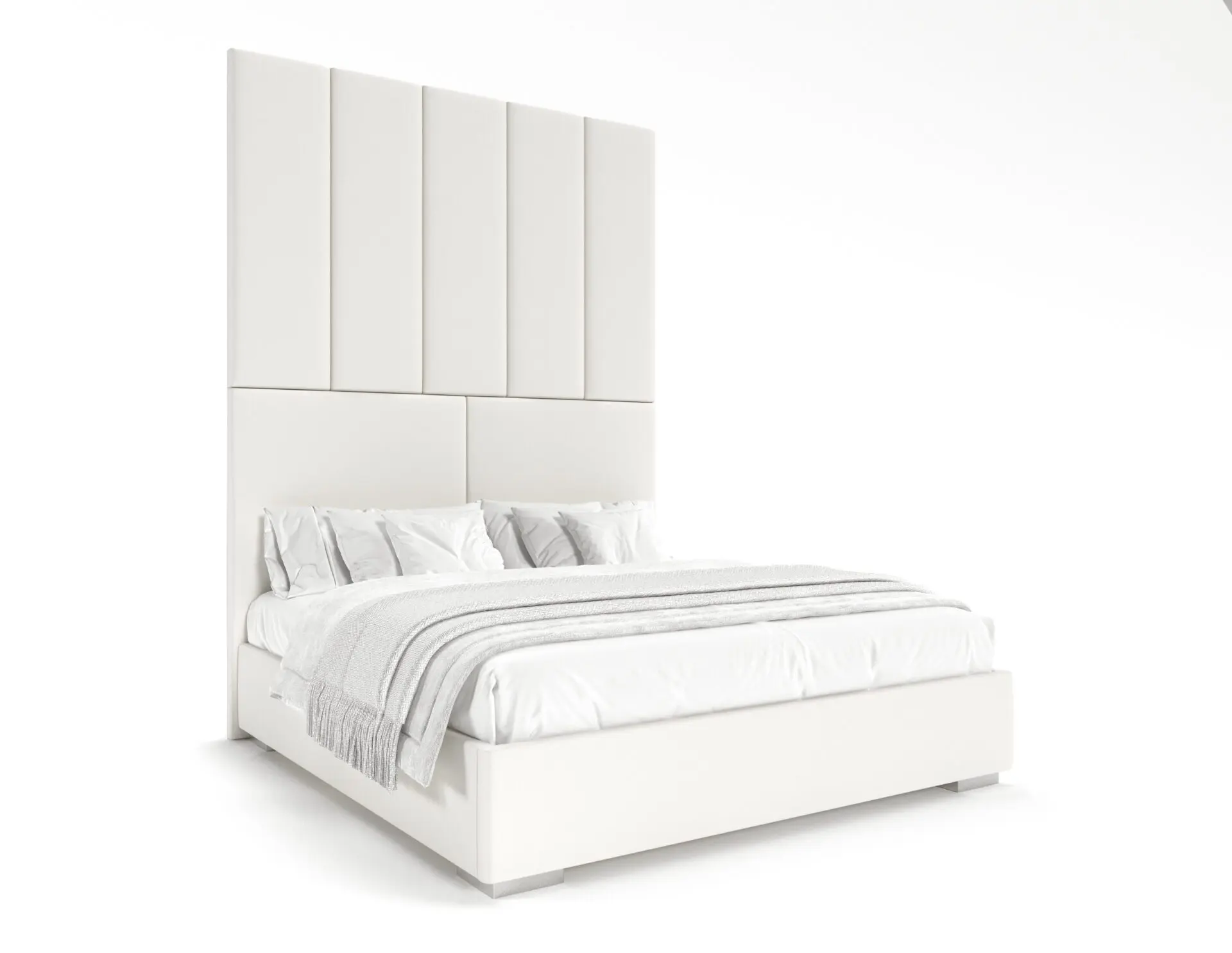 CHRISTIAN Upholstered Wall Mounted Headboard & Bed, Luxury Furniture - Blend Home Furnishings