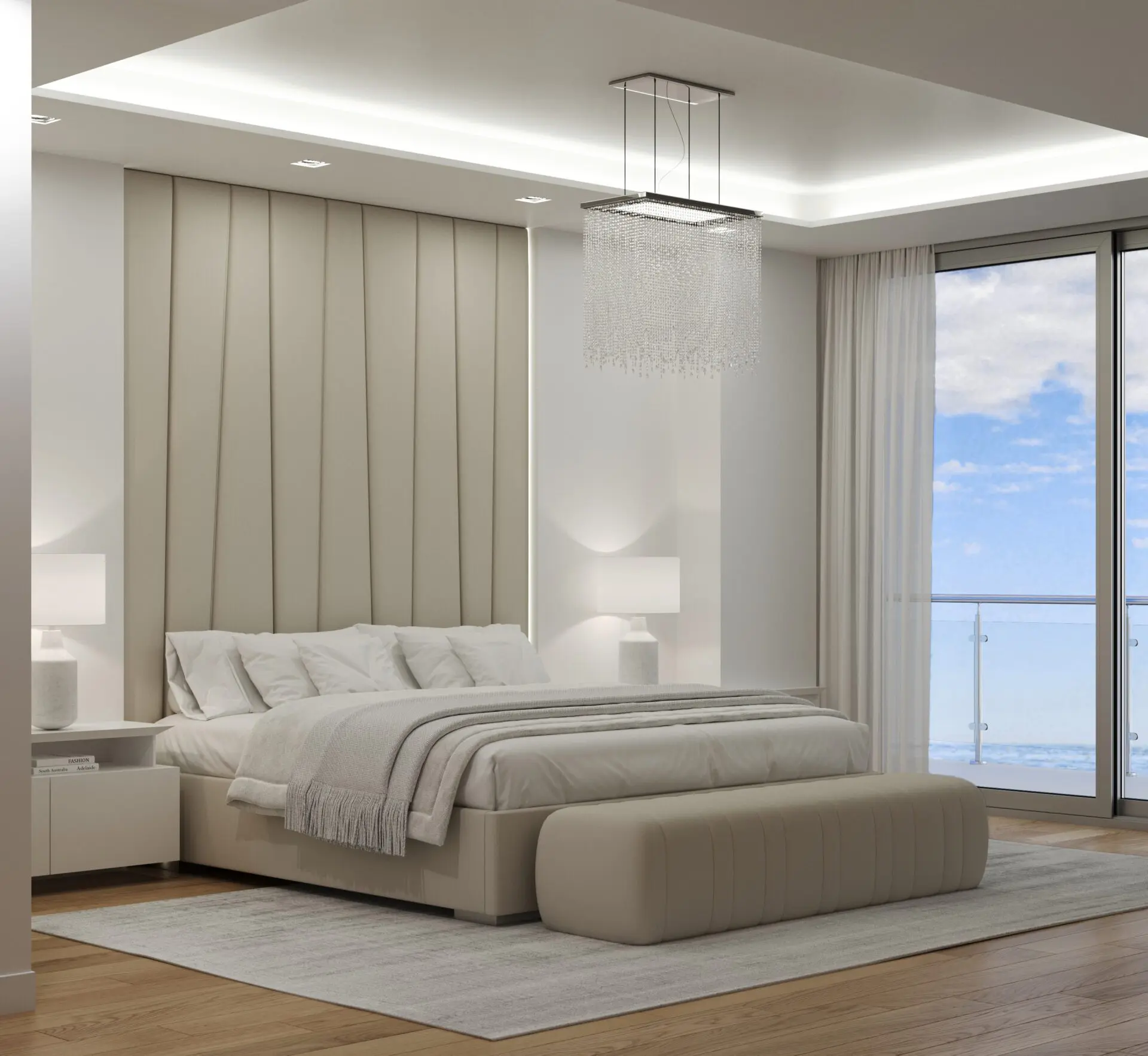 MILIEU | Upholstered Wall Mounted Headboard & Bed, Luxury Furniture - Blend Home Furnishings