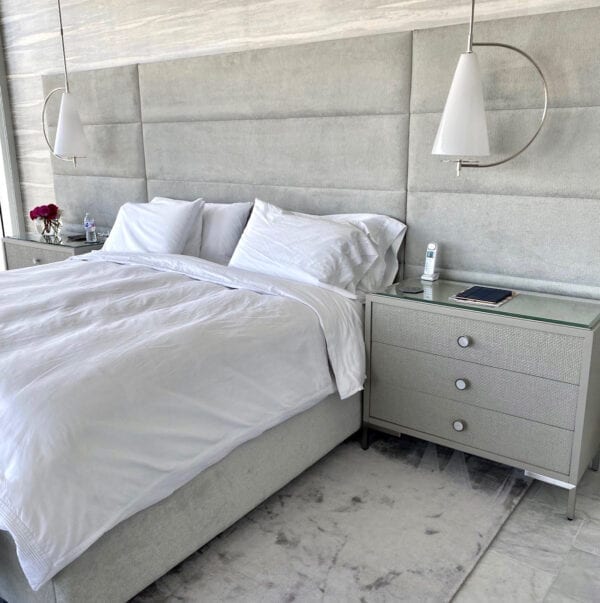 Sobe Bling Oyster custom bedroom furniture - wall panel luxury headboard with custom wall panels | Blend Home Furnishings