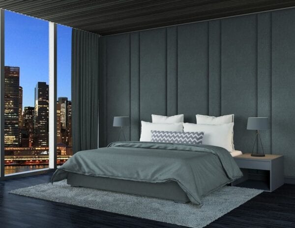 Harper - Wall mounted upholstered, luxury headboard with custom upholstered wall panels - Custom luxury, upholstered beds with high end, bedroom textiles | Blend Home Furnishings