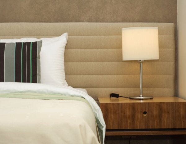 custom upholstered bed​ and luxury headboard​