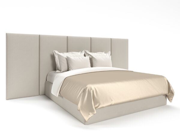 CARLYLE Upholstered Wall Mounted Headboard & Bed, Luxury Furniture - Blend Home Furnishings