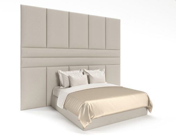 IROQUOIS Upholstered Wall Mounted Headboard & Bed, Luxury Furniture - Blend Home Furnishings